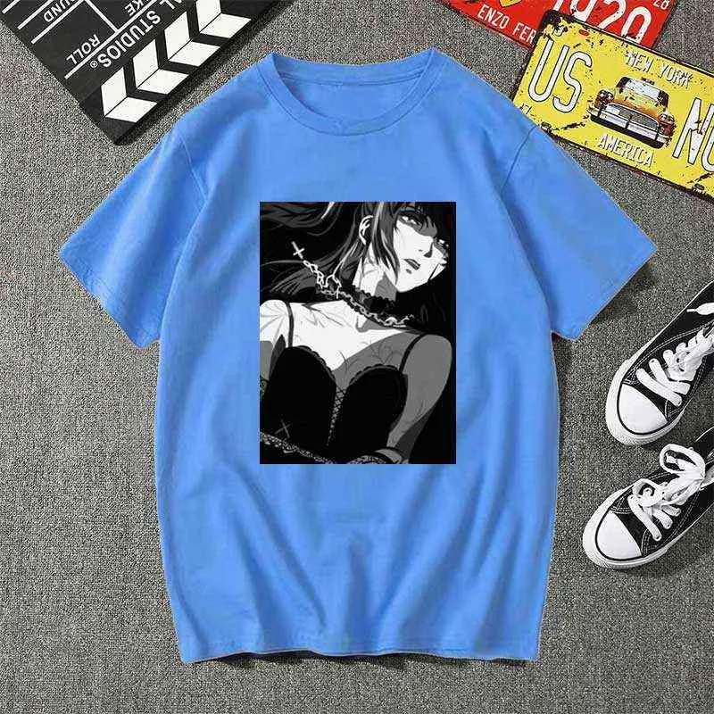 Death Note Misa Amane T-shirt Hommes Kawaii Tops T-shirt de dessin animé Karaté T-shirts graphiques Mode T-shirt Unisexe Harajuku Chemise Homme G220223