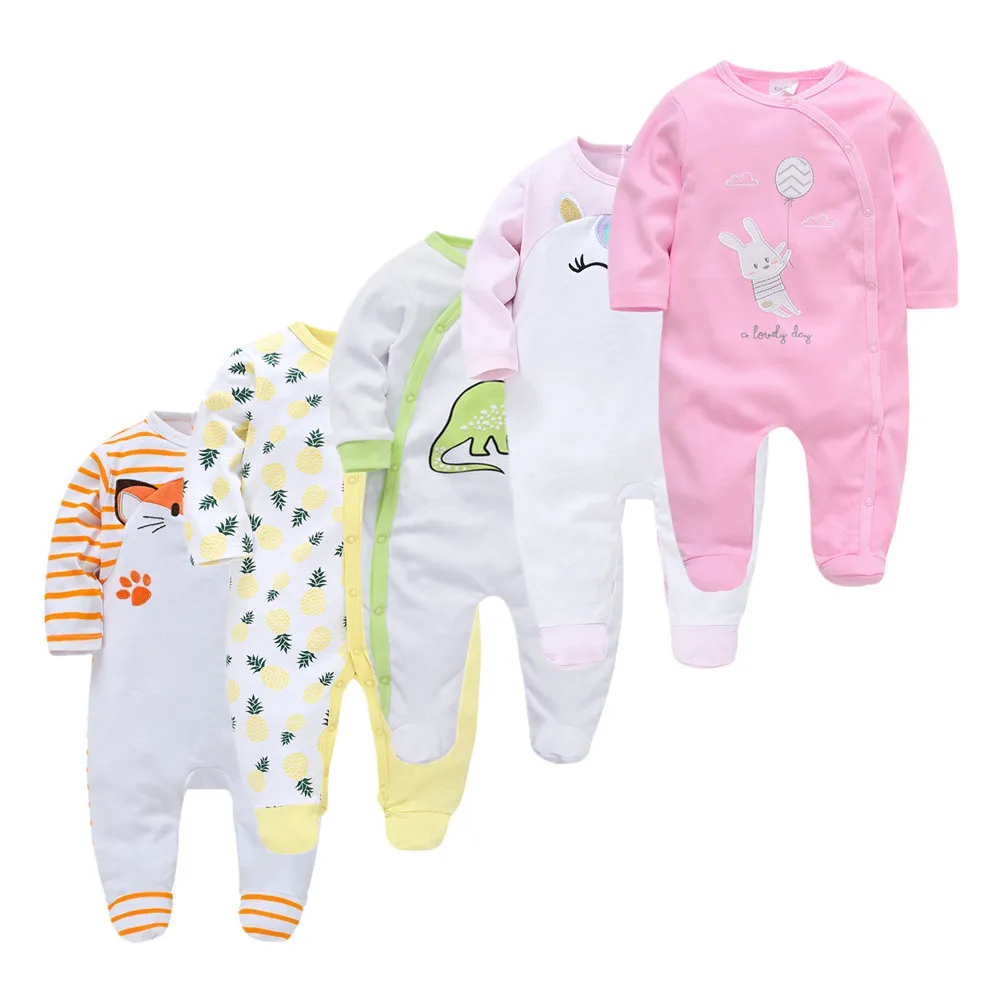 5 pièces bébé fille garçon Pijamas bebe fille coton respirant doux ropa bebe nouveau-né dormeurs bébé Pjiamas 210226