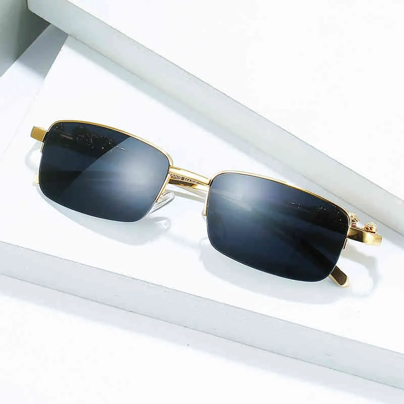 2024 10% de desconto em designer de luxo Novos óculos de sol masculinos e femininos 20% de desconto na moda half mold metal cheeta Head óculos ópticos