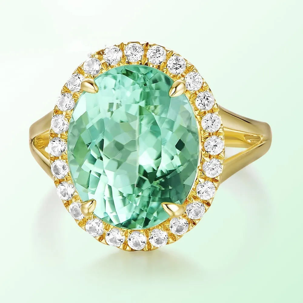 Véritable saphir naturel en or jaune 14 carats pour femmes De mariage Turquoise Bizuteria Diamante diamant pierre précieuse Anillos De topaze Ring3363227