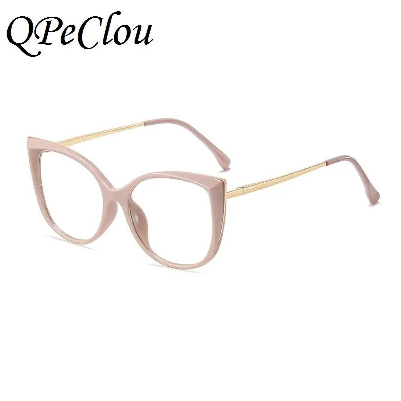 Lunettes de soleil de mode Cadres 2021 Sexy Cat Eye Anti-Bleu Lunettes Femmes Vintage Léopard Lunettes Cadre Femelle Optique Ordinateur Spect281W