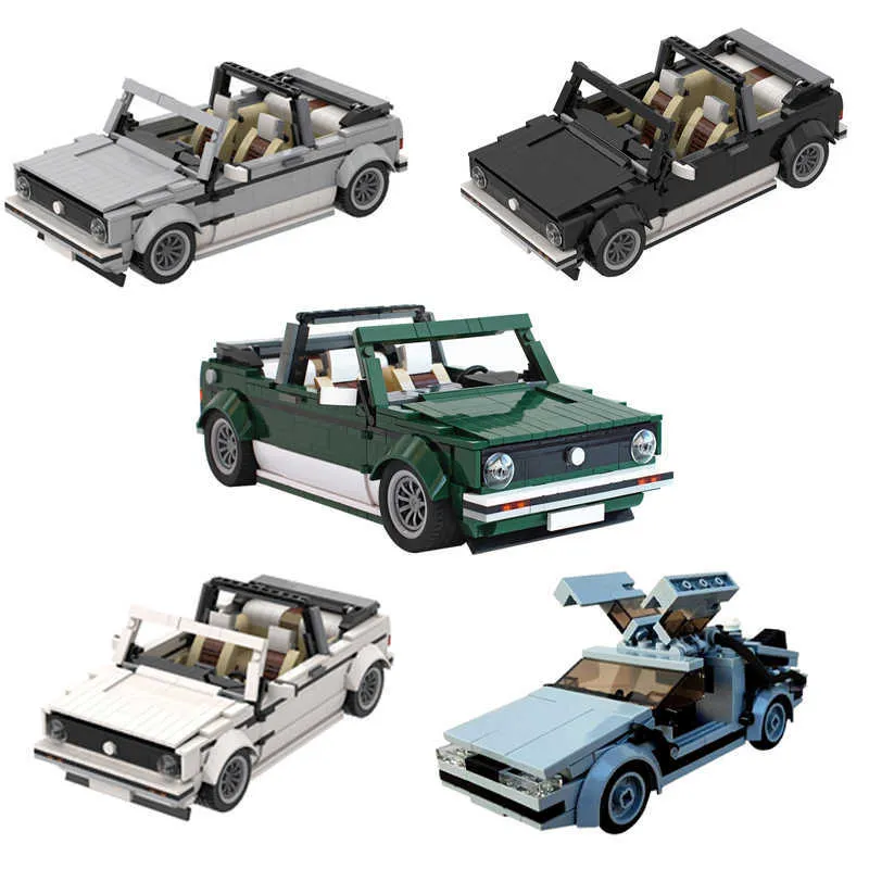 MOC Movie Car Figures Model Toys For Children Kids Gifts Educational Creator Assemble Building Blocks Super Cars Movies Models Q0624