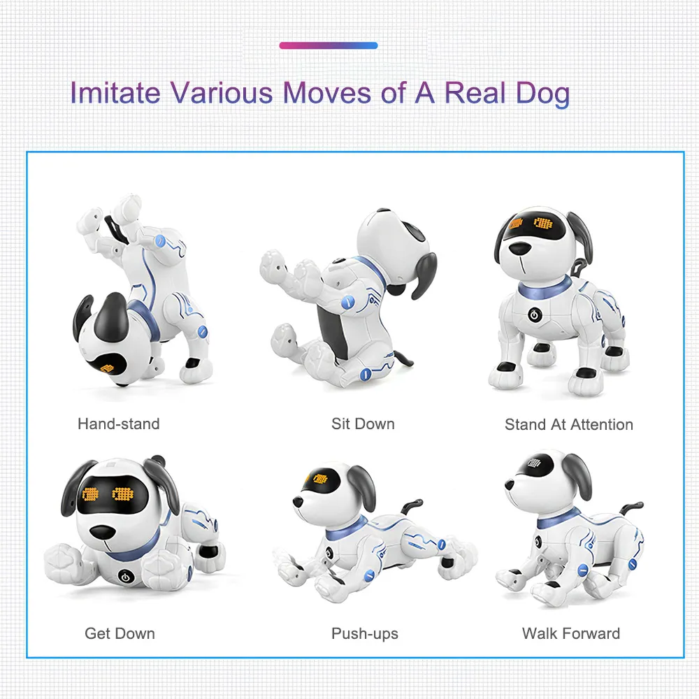 LE NENG JOUETS K16A Électronique Animaux Animaux RC Robot Chien Voix Télécommande Jouets Musique Chanson Jouet pour Enfants RC Jouets Cadeau D'anniversaire