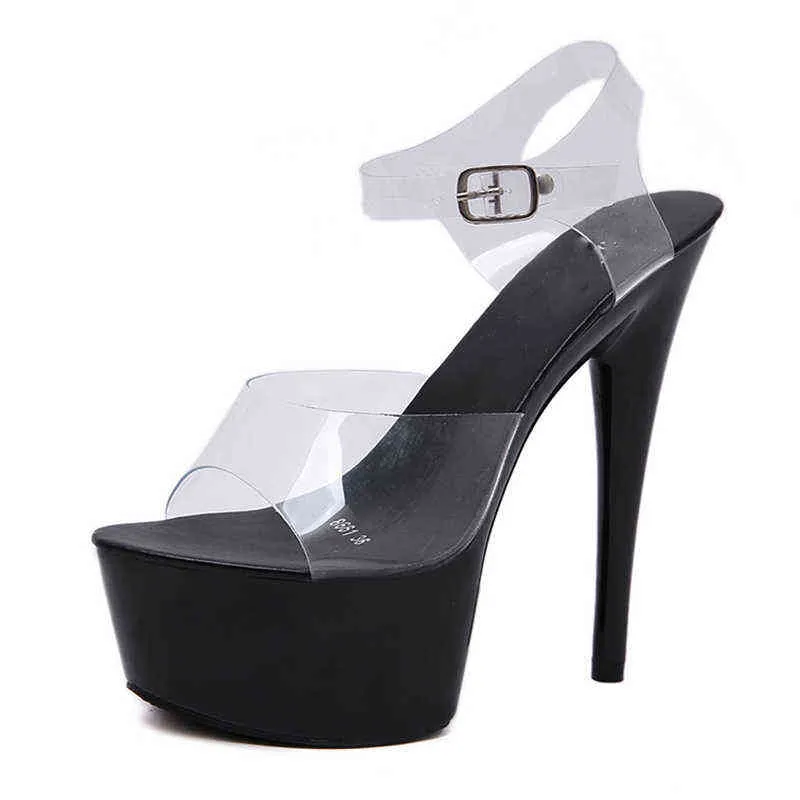 الصنادل femal الأحذية منصة الصنادل النسائية أحذية الصندل عالية الكعب 15 سنتيمتر مثير صنادل تو مفتوحة نموذج المنصة الأحذية 220309