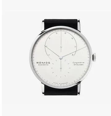 nomos Nouveau modèle Marque glashutte Gangreserve 84 stunden montre-bracelet automatique montre de mode pour hommes cadran blanc haut en cuir noir 310F