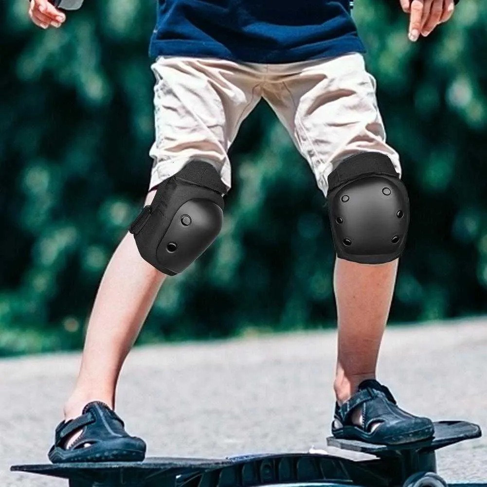 6 pièces/ensemble équipement de protection ensemble genouillères patinage casque genouillères coudière poignet main protecteur pour enfants adulte cyclisme rouleau Q0913