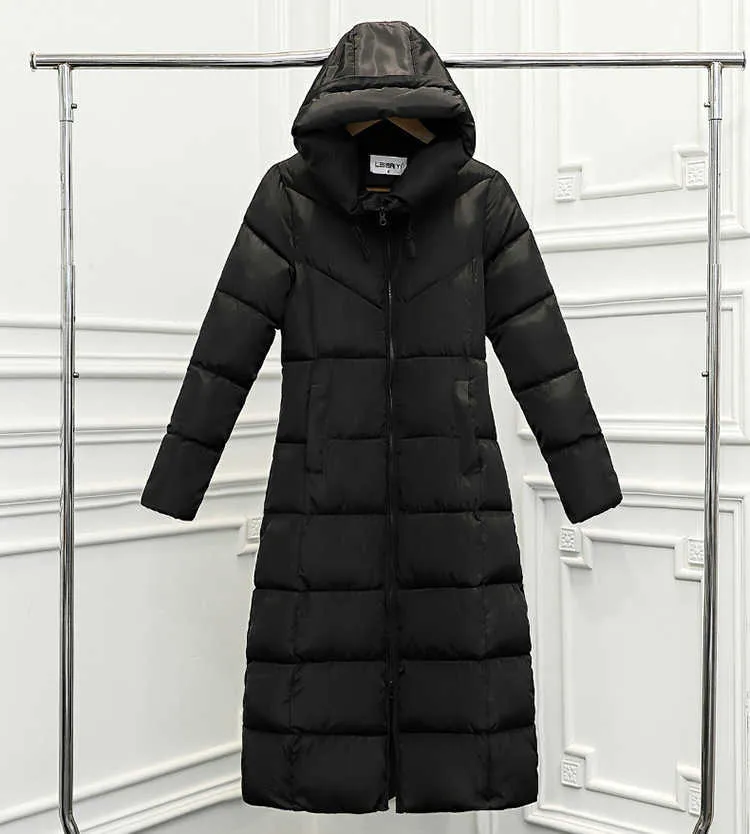 Direktverkauf voller koreanischer langer Damenmantel verdickte gepolsterte Jacke Winter-Daunenparka Frauen YY1513 211018