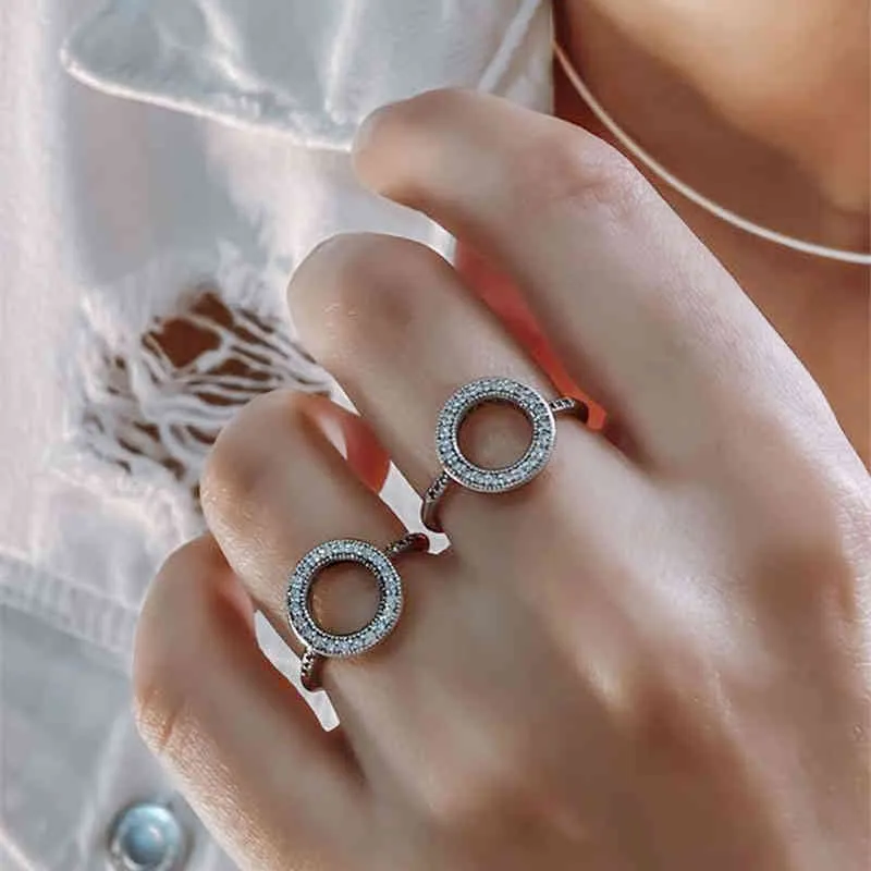 40 estilos de zircônia anel moda jóias de casamento para mulher coração fêmea anel de cristal coroa anel jóias presente