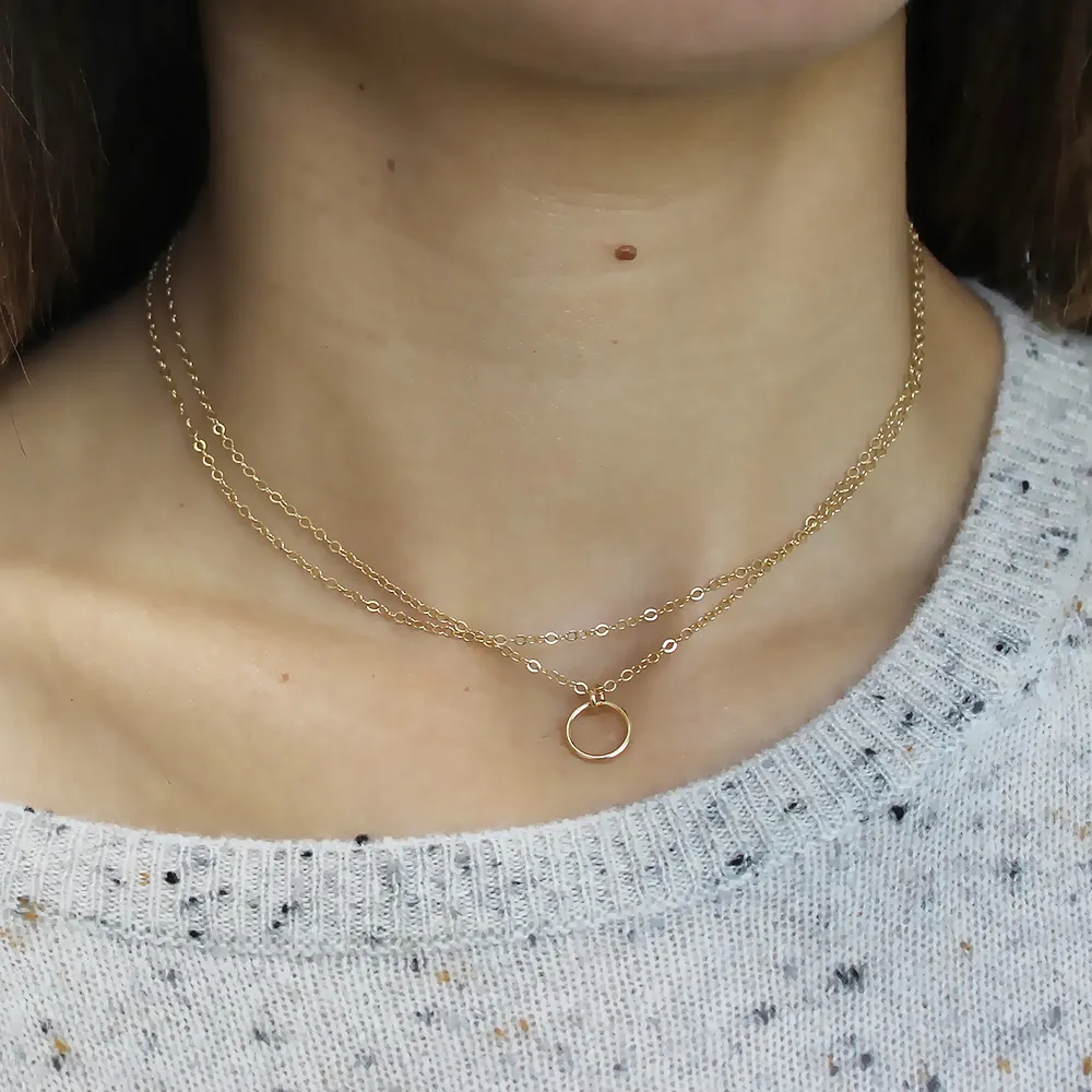 Gold Circle Naszyjnik Handmade Biżuteria Choker Wisiorki Collier Femme Kolye Collares Kobiet