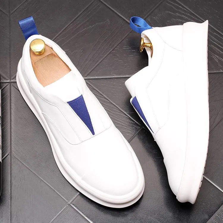 White Designer Alto Tops Homens de Negócios Business Sapatos Britânicos Moda Redonda Toe Causal Flats Masculino Punk Rock Andando Sapatilhas