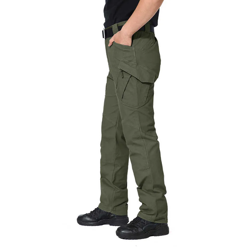 IX9シティの戦術的な貨物パンツ男性の戦闘スワッツ軍の軍用パンツ多くのポケットストレッチ柔軟な男カジュアルズボン5xL 210714