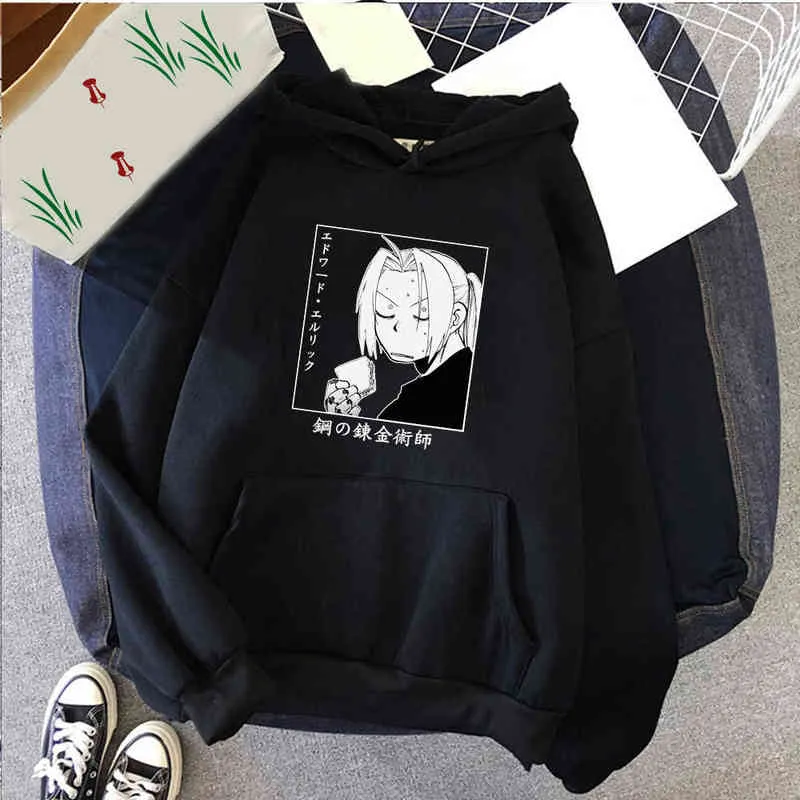 Harajuku Hoodie Japonês Anime FullMetal Alquimist gráfico roupas engraçadas para homens mulheres adolescentes H1227