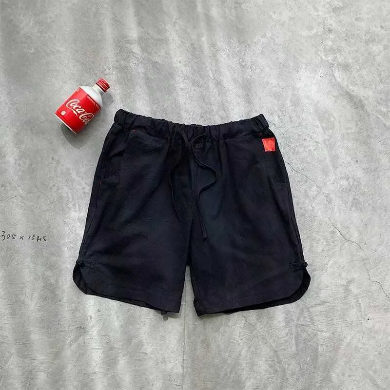 Short d'été en coton et lin pour hommes, pantalon de plage mince et solide, culotte avec cordon de serrage, 5 couleurs, taille M-5XL K14 210721