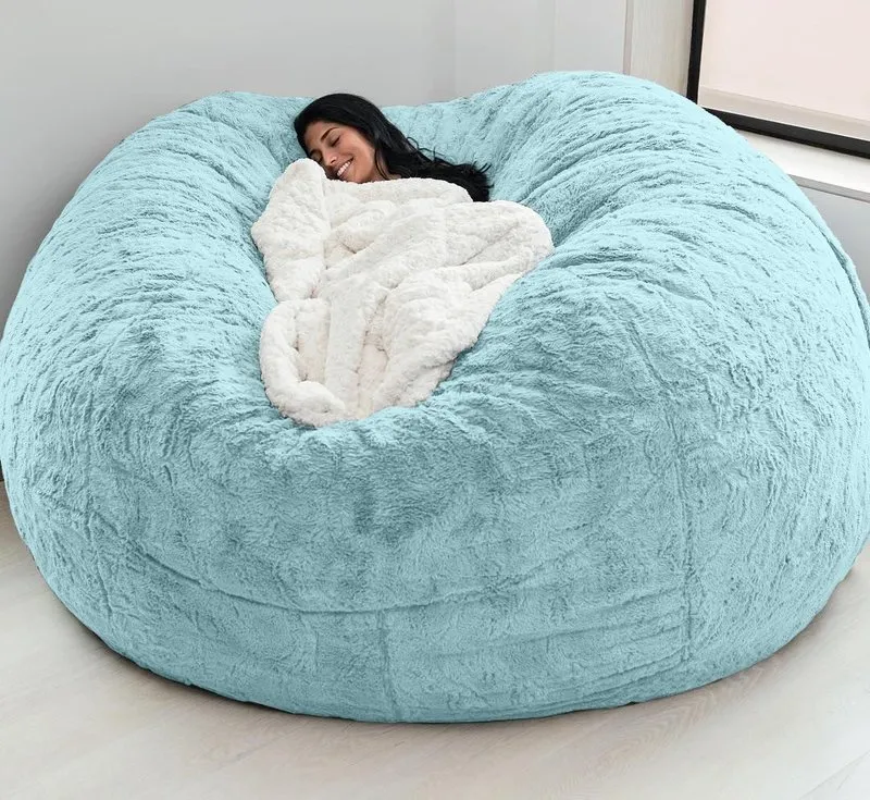 Drop Giant Sofa Cover Soft Bekväm fluffig päls BEAN BAG BED RECLINER CUDION FACTORY SHOP 2202253396675