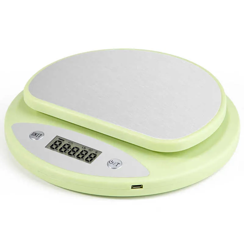 5Kg Kitchen Scale Stainless Steel Weighing Food Diet Postal Balance Measuring LCD Electronic 210927