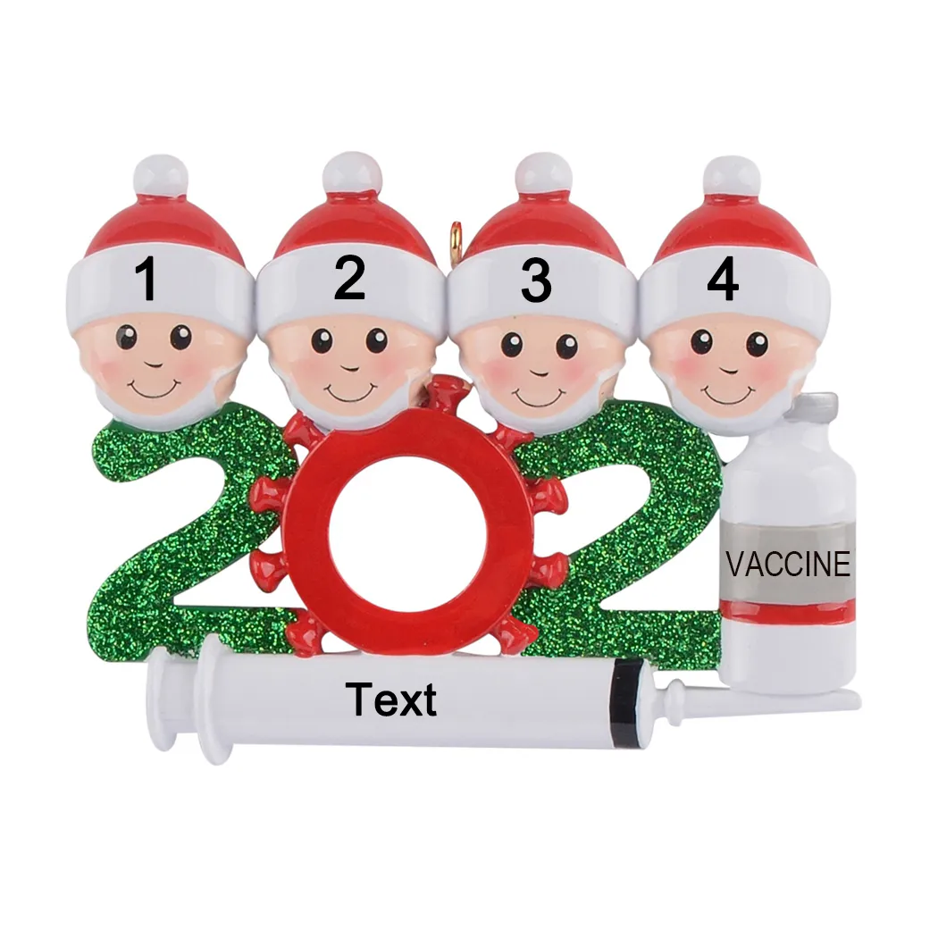 В НАЛИЧИИ, оптовая торговля, полирезин, 2021, семья из 2 человек, персонализированные карантинные елочные украшения, рождественский подарок на память Sou208c
