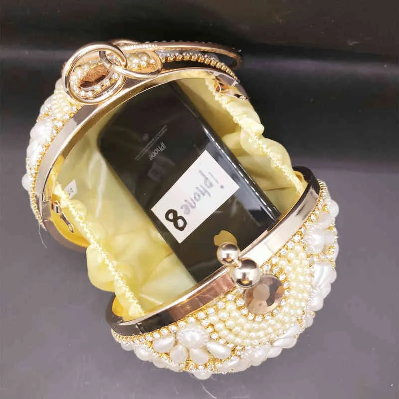 Nxy Handtasche DG Peaflow Runde kreisförmige Gold Diamant Quaste Braut Frauen Abend Party Kristall Clutch Tasche Hochzeit Wristlets Geldbörse 0214