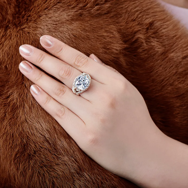 Ohrringe Luxus 10 Karat Kissenschliff simulierter Diamant Verlobung Hochzeit 925 Sterling Silber Ring Damen sehr glänzend8996806