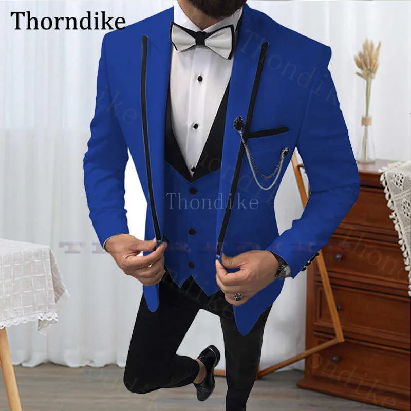 Gwenhwyfar Custom Made Noir Châle Revers Costume De Mariage Pour Hommes, Trois Pièces Party Prom Terno, Automne Hiver Élégant Groom Tuxedos X0909