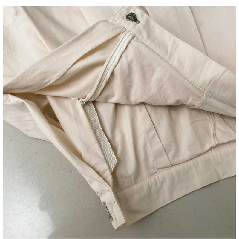 [EAM] High Elastic Waist Black Pleated Long Wide Leg Trousers New Loose Fit Pants Women Fashion Tide Spring Summer 2021 1DE0750 Q0801