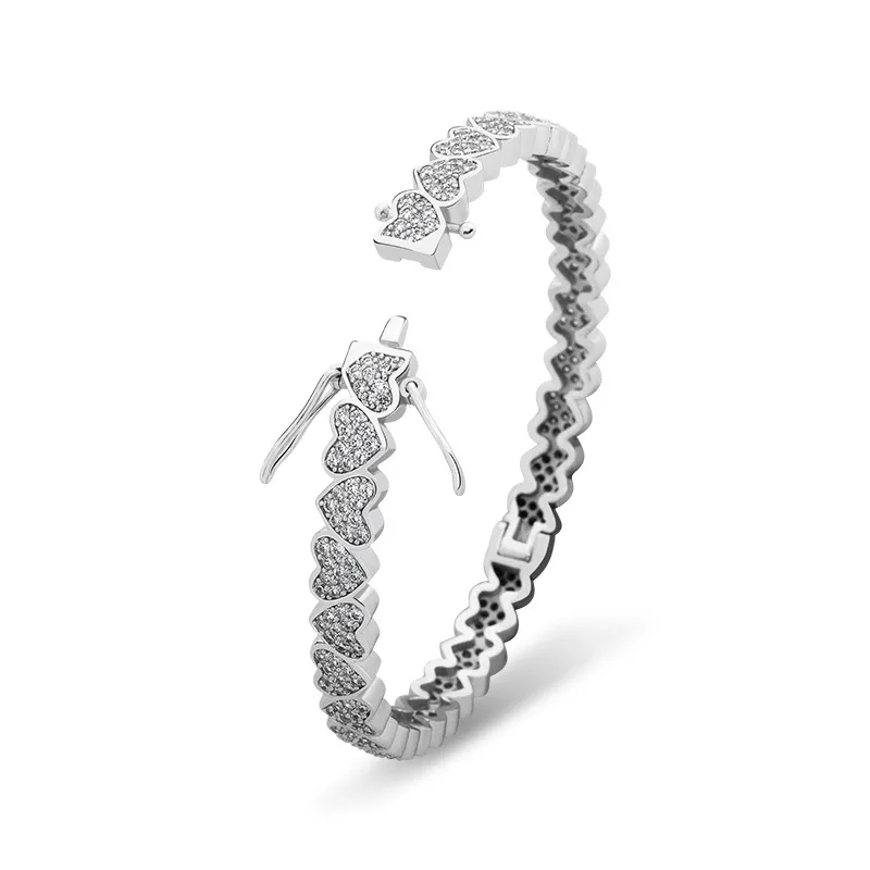 Bracelet en diamant pour femmes, plaqué or véritable, Hip-Hop, hipster, argent, or, bijoux 292a