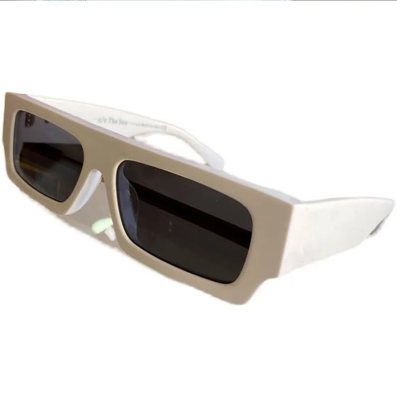 22SS Office Lasting OW40008U Солнцезащитные очки Дизайнерская прямоугольная классическая мода 8 0 мм поликарбонатная тарелка белые мужчины и женщины Top Qu228Z