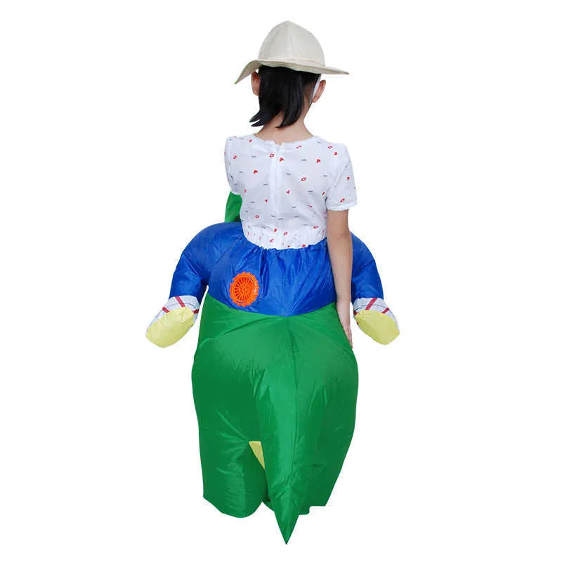 Aufblasbare Fahrt auf Dinosaurier Kostüm Chileren Kinder Erwachsene Anzug Kleid Cosplay Disfraz Halloween Blow Up Kostüme Q0910