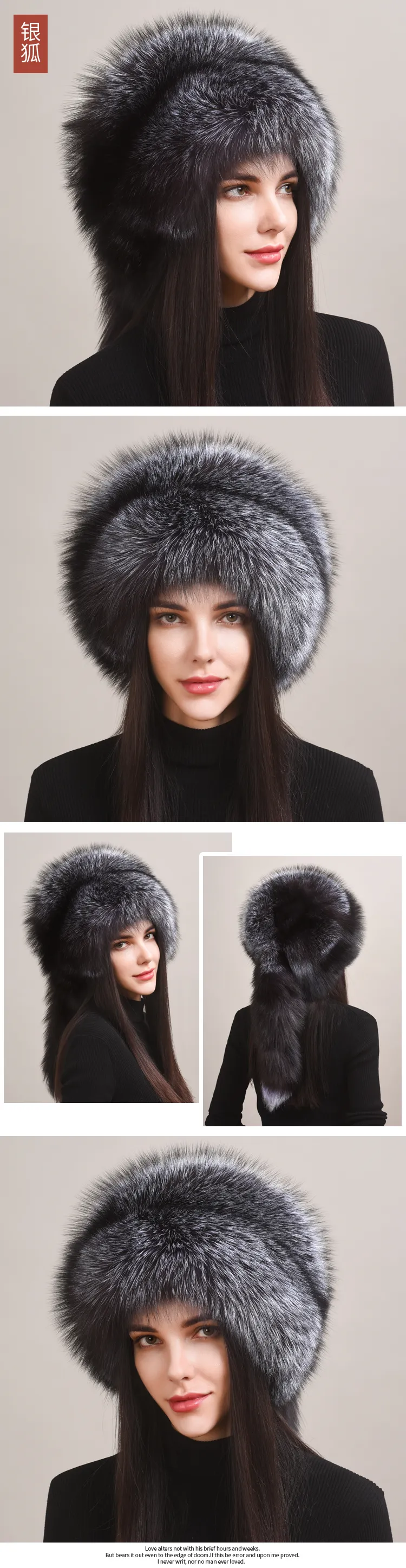 Dames hele vacht echte vos vol bont Russische Shapka Kozakken Ushanka Ski Sneeuwhoed257l