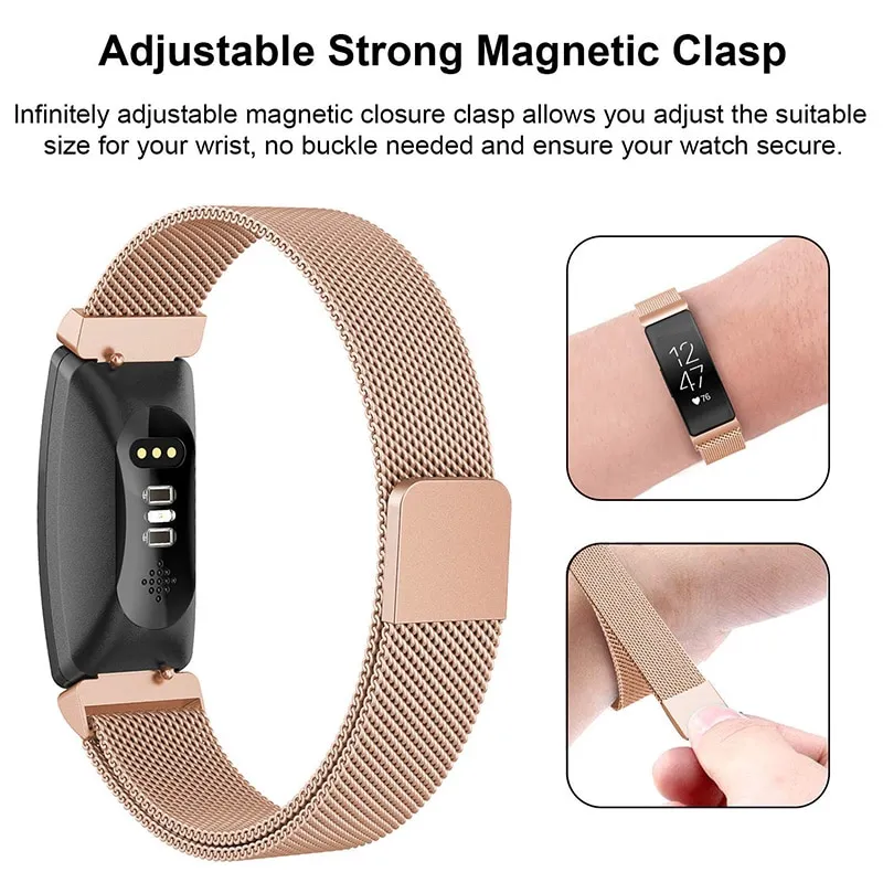 Banda di orologio da orologio da orologio da orologio in acciaio inossidabile in acciaio inossidabile universale orologio orologio Fitbit Inspire HR Heart Smartwatch6836688