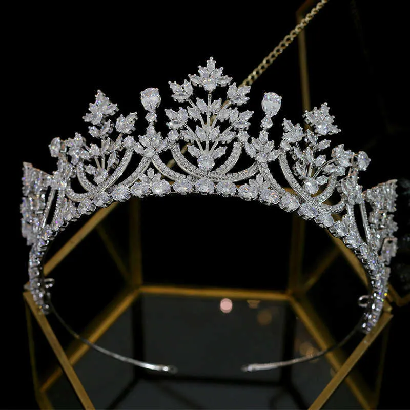 Diadèmes et Corona luxe rétro nouveau Zircon cubique femmes mariage fête cheveux accessoires coiffure princesse couronne X0625