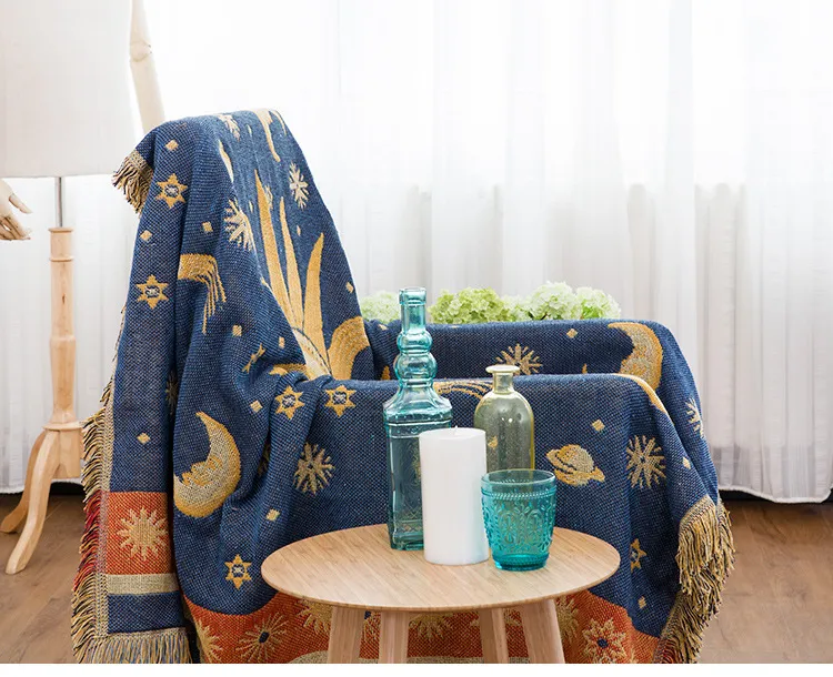 北欧の太陽の神ベッドのための毛布を投げるソファカバーリビングルームの装飾ベッド