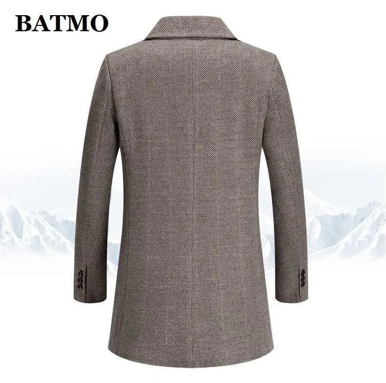 BATMO arrivée automne hiver haute qualité laine trench-coat hommes, vestes en laine pour hommes, taille plus M-4XL MN 211011