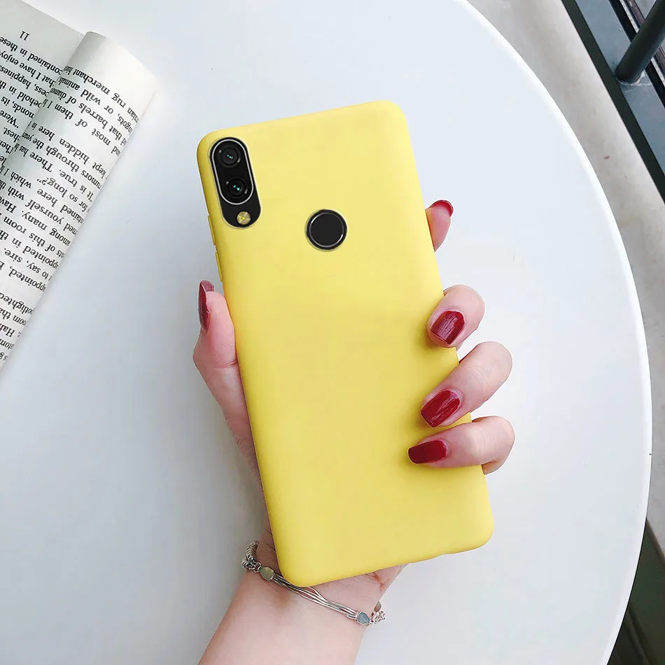 Candy Solid Färg Silikonväskor för Xiaomi RedMi Not 7 8 9 9S 9T 8 8A 7 7A 6 6A 5 5A PRO 9a 9c Coque Matte Soft TPU Telefonlock