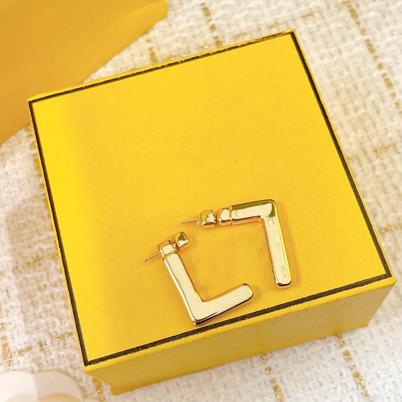 Luxe Gouden Dangle Oorbellen voor vrouwen Designer Hoop Earring Oorstekers Hangers Dames Sieraden Mode Letter f Oorbel Bruiloft Gif279A