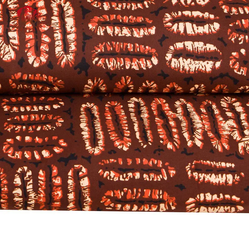 6 Yards Coffee Background Ankara BintaRealWax High Quality Polyester Material African Fabric Party FP6397