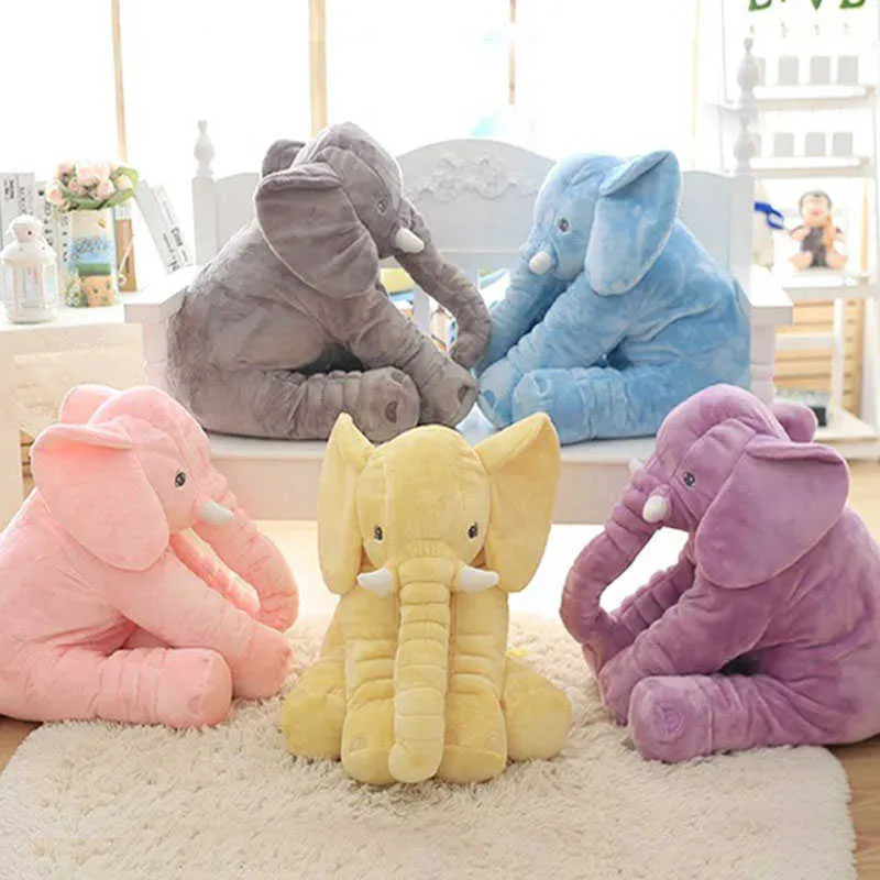 40cm/60cm Height Baby Plush Elephant Soft Appease Playmate Calm Doll Infant Toy Pillow Stuffed 210728