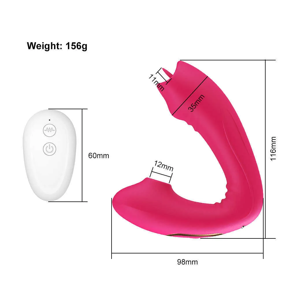 Clitoral Sucking Gspot Remote Control Vibrator Couple Dildo Tongue Licking Clitoris Stimulator 10 Modes Adult Sex for Women Q05254185154