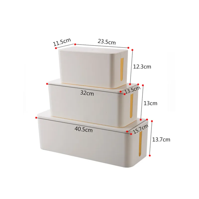 Boîte de rangement de fil en plastique Boîtes de rangement de ligne électriqueJonction de câbles Stockage bien rangé Nécessités ménagères 3 tailles