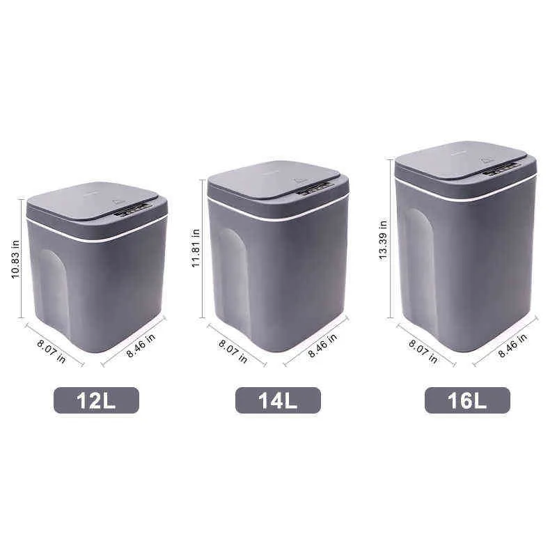 Intelligent Trash Can Automatic Sensor Dustbin Sensor Electric Waste Bin Home Rubbish Can For Bedroom Kitchen Bathroom Garbage 2115440115