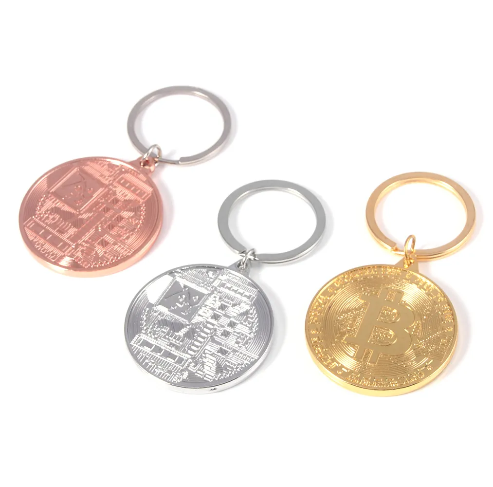 Date Bitcoin Keychain Music Band Porte-clés Pendentif Femmes et Hommes Bijoux Collection Cadeau