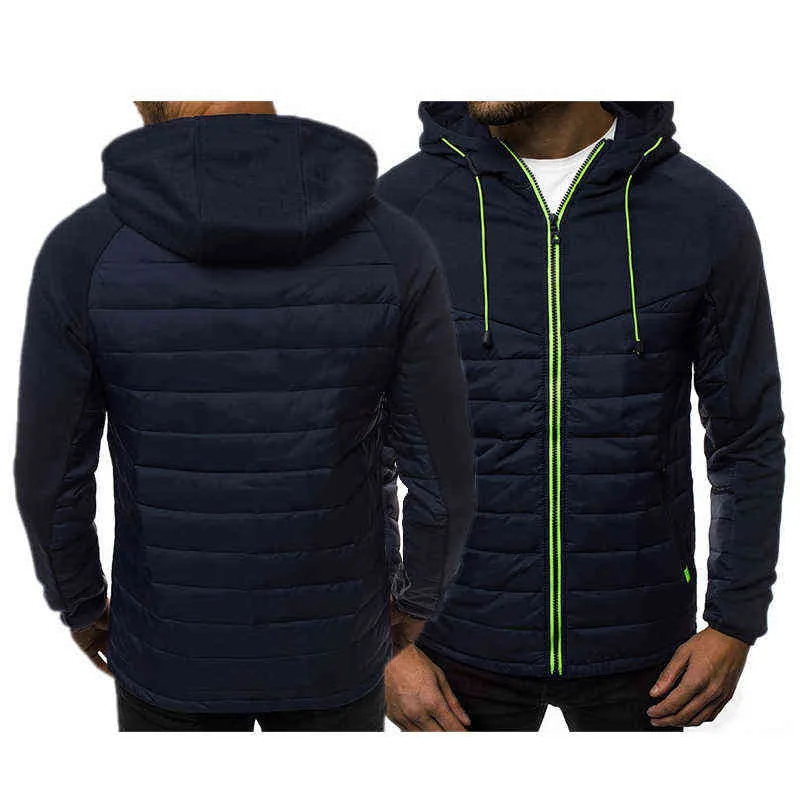 Мужская зимняя толстовка куртка хлопчатобумажная смесь водонепроницаемая пиджака мужская повседневная теплое пальто ветровка утолщенная мужская одежда 211214