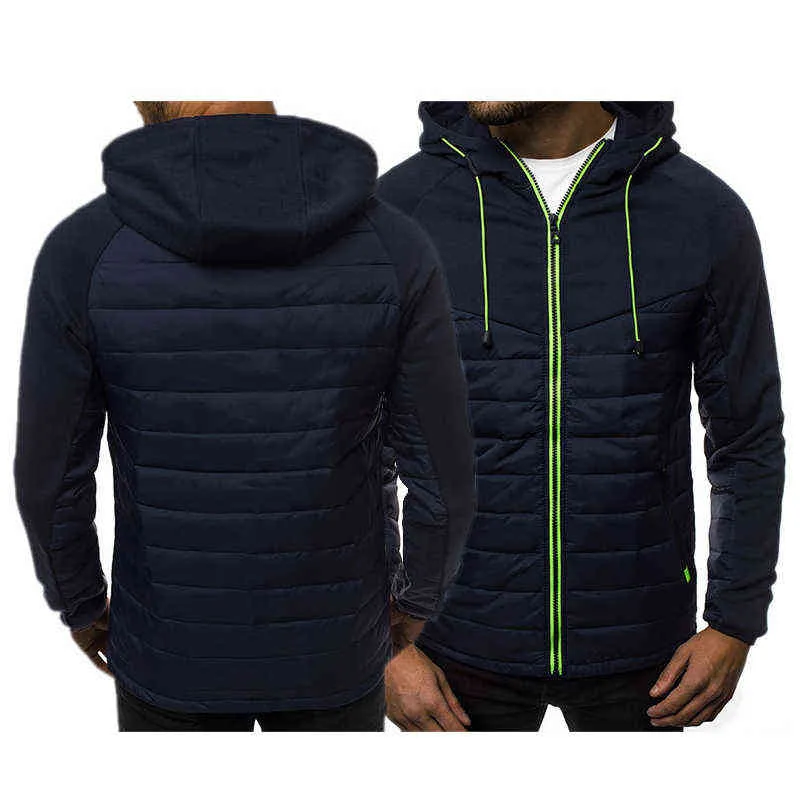 Veste à capuche d'hiver pour hommes, mélange de coton, imperméable, vêtements d'extérieur, décontracté, chaud, coupe-vent, épais, vêtements pour hommes, 211214