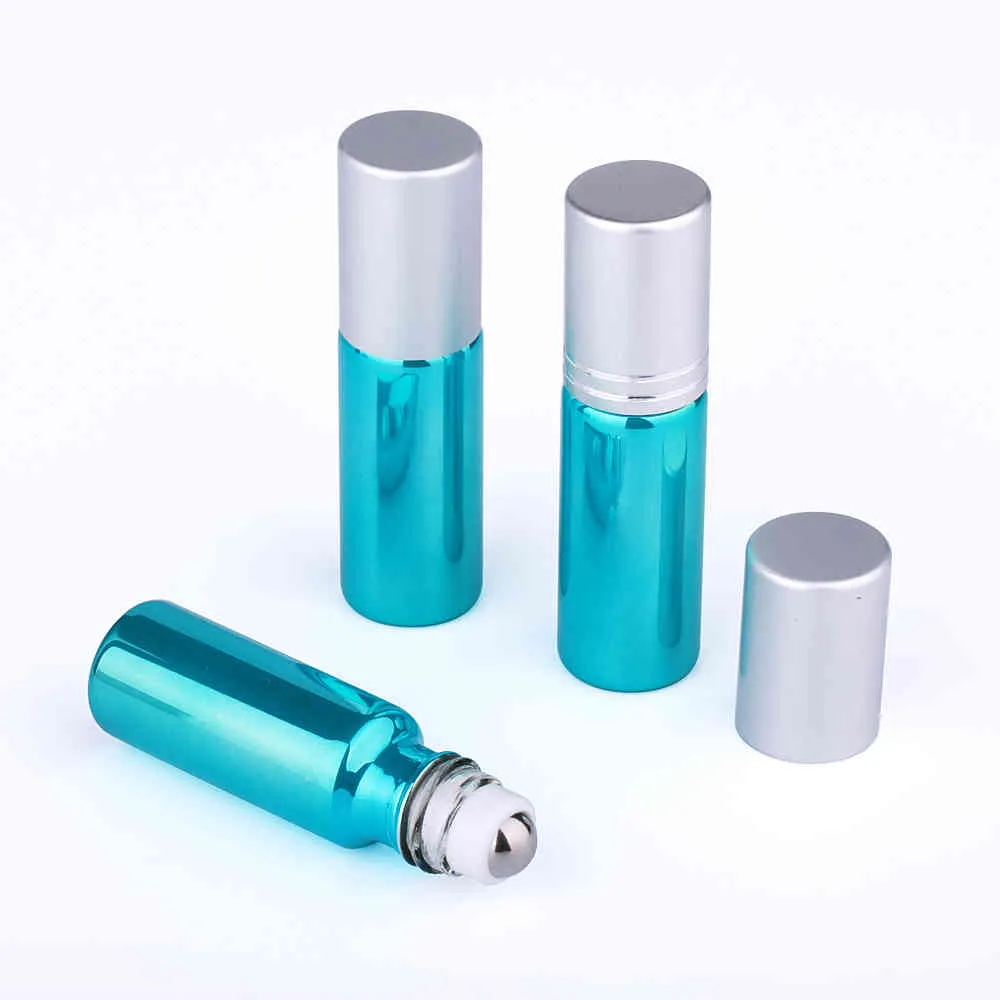 5ml Green UV Glass Essential oil roll-on bottle Perfume mini Refillable Perfume Bottle Small sample