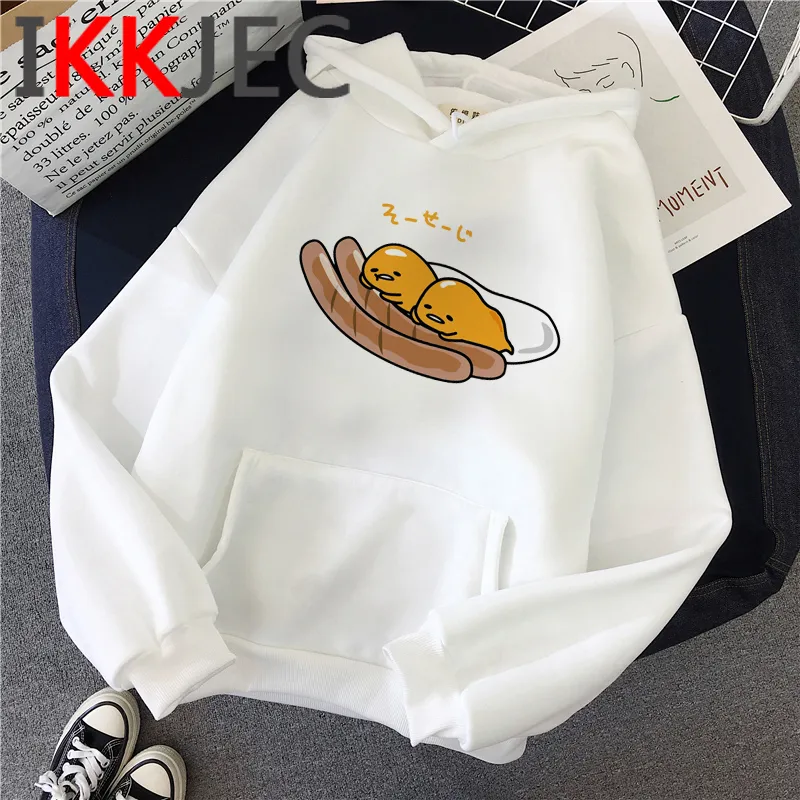 Japansk anime Gudetama söta roliga tecknade hoodies kvinnor kawaii ägg grafiska tryck streetwear tröja harajuku hoody kvinnlig y204573197