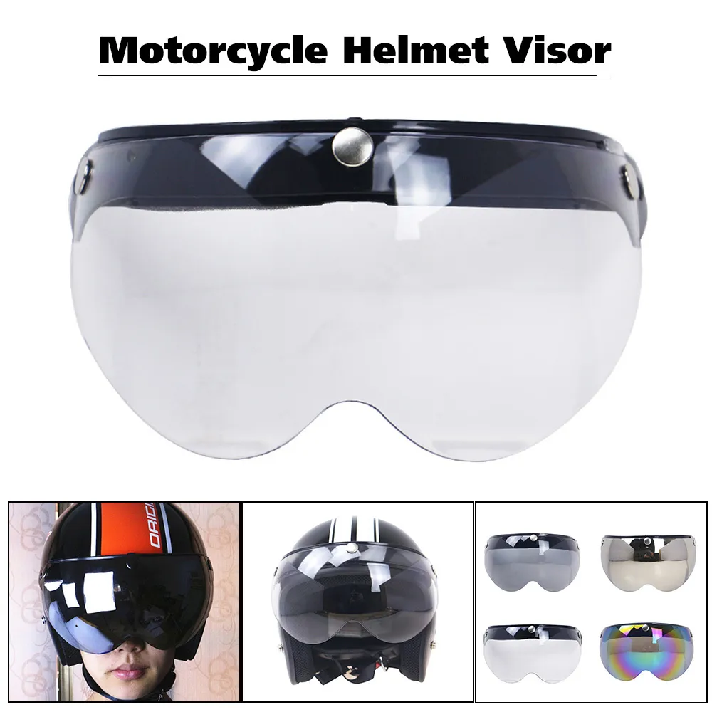 Uniwersalny Windproof 3-Snap Front Frip Up Visor Wind Shield Obiektyw do kasków motocyklowych Okulary