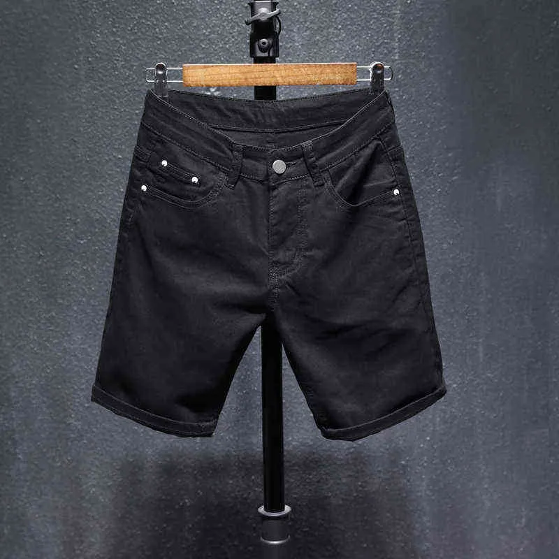 2020 nouveauté Shorts hommes veste pour homme décontracté solide coton été trou élastique mince noir hommes Boardshorts plage régulière H1210