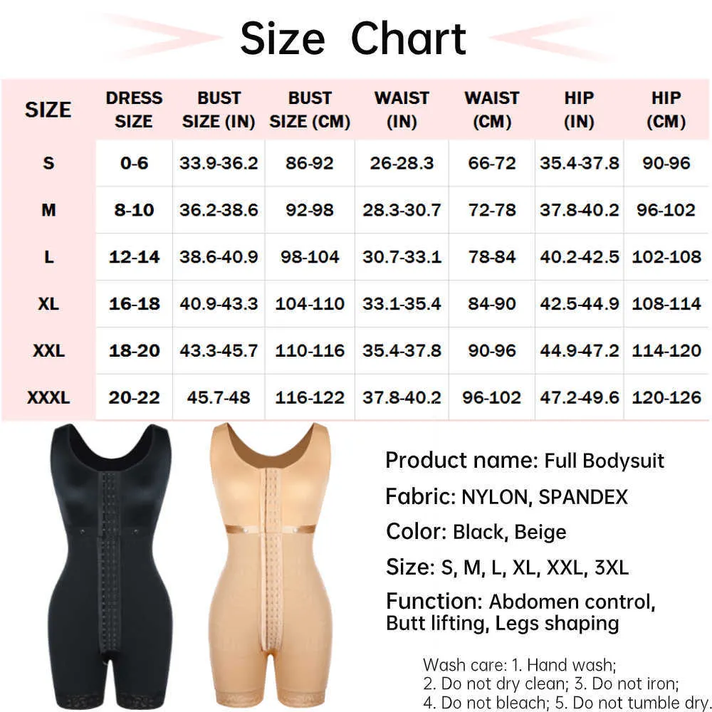 Heksin pełny ciał shaper fajas columbianas po liposukcji paski gorset podnośnik tyłka odchudzanie Shapewear Control brzuch 4540395