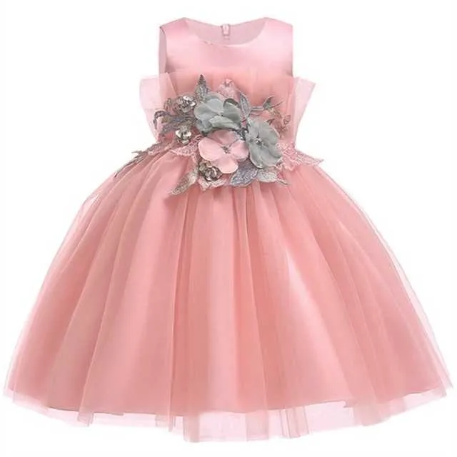 2019 robe de bal élégante robe de soirée formelle robe de mariée fille princesse robe de fleur enfants vêtements de fête de mariage pour fille vêtements Q0716