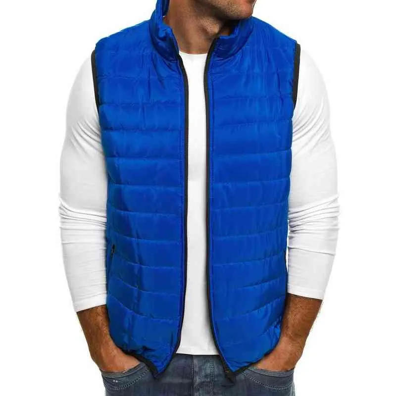 Chaqueta acolchada de otoño para hombre Zogaa, chaleco sin mangas de algodón cálido 211214