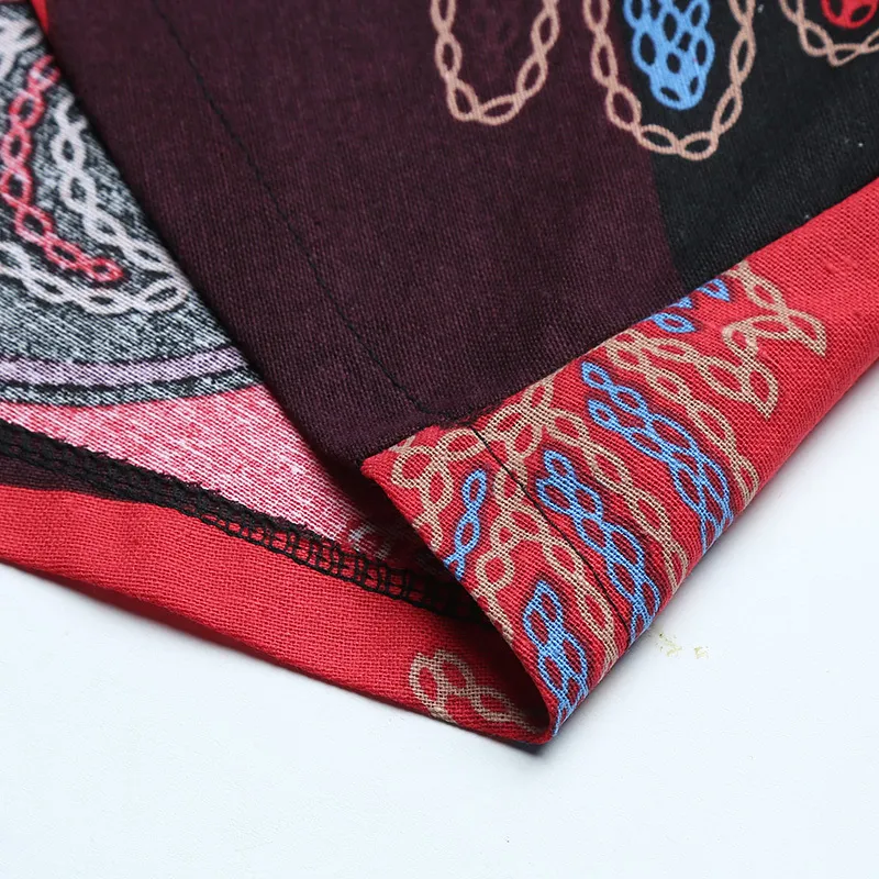 EaseHut Women Vintage Hooded Hoodies Ethnic Printed Cotton Linen Pullover Tops Long Sleeve Drawstring Pocket Top Plus Size LJ201103